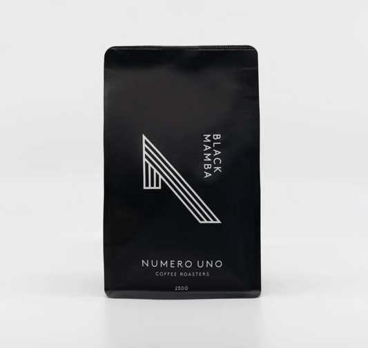 Roasted coffee beans Numero Uno Coffee Roasters Black Mamba Blend 250g bag The Roast Collective