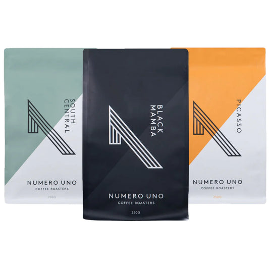 Roasted coffee beans Numero Uno Coffee Roasters Taster Pack 3x250g bags The Roast Collective