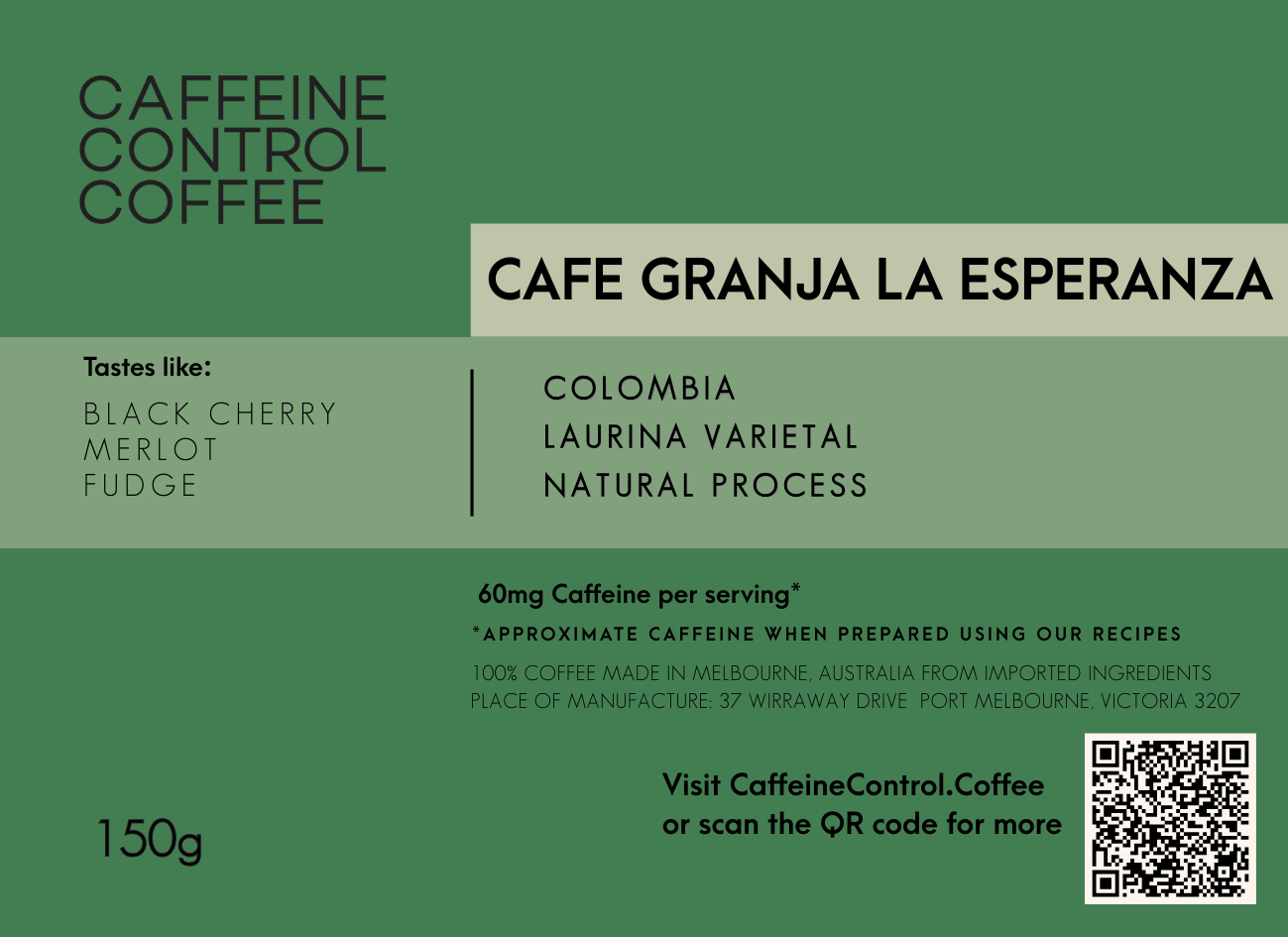 Colombia - Cafe Granja La Esperanza Laurina Natural (Low Caff)