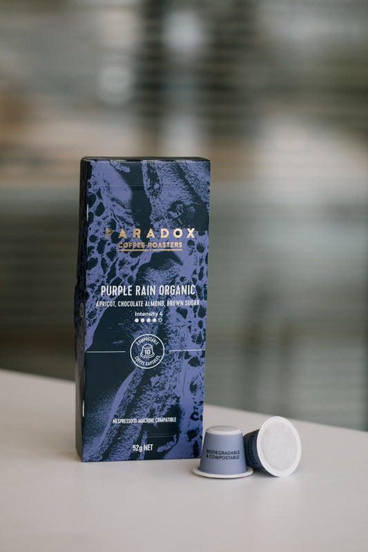 Coffee pods or capsules Paradox Coffee Roasters Purple Rain Organic Blend The Roast Collective