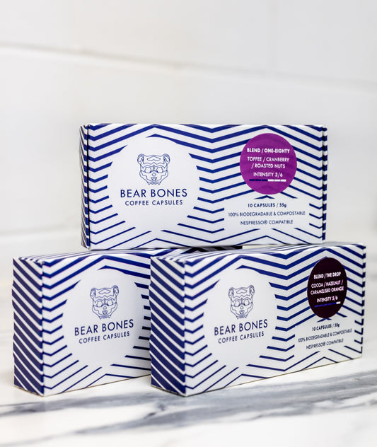Coffee pods or capsules Bear Bones Coffee The Drop Blend The Roast Collective